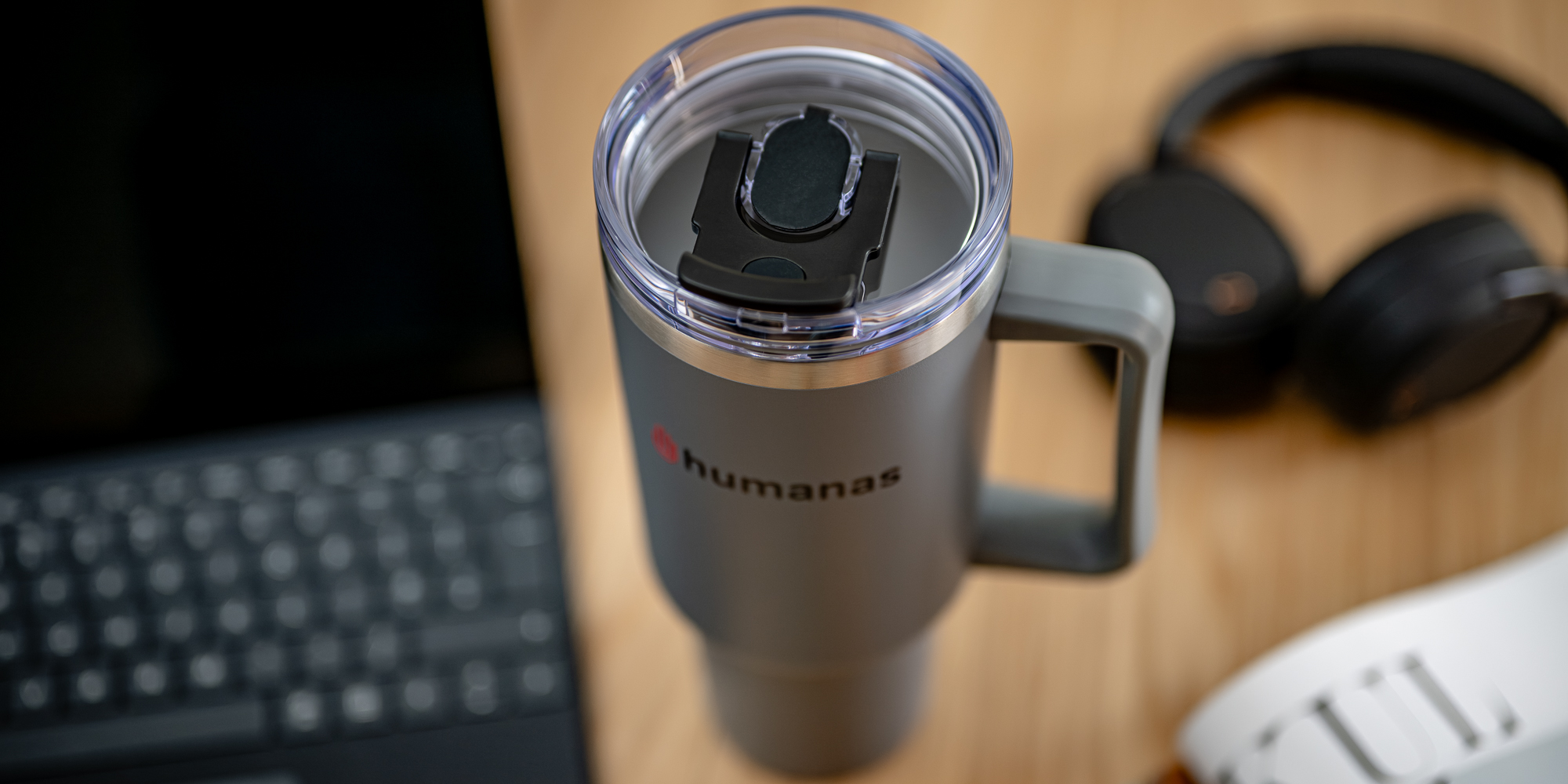 Kubek termiczny Humanas Viva 1200 ml - szary